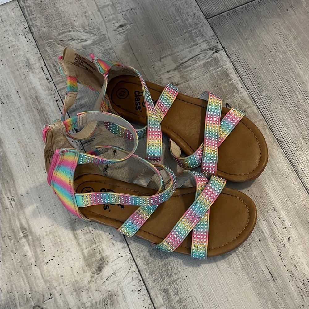 Art Class Rainbow Rhinestone Kids Sandals